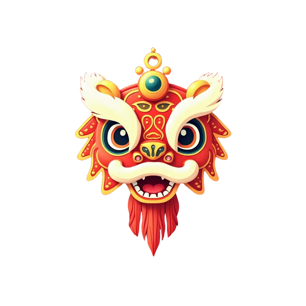 Traditional Chinese Lion Dance Mask